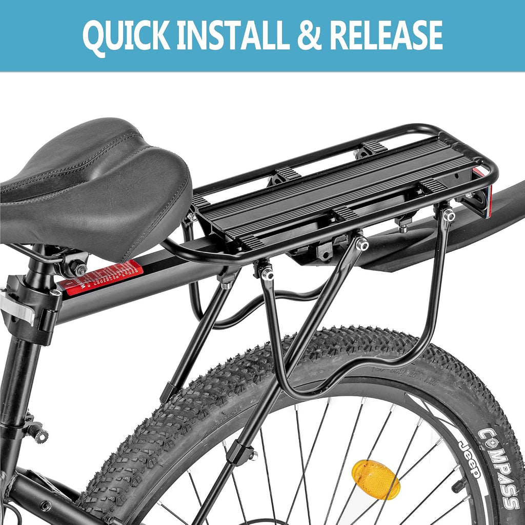 Rear Bike Rack,Bike Cargo Rack w/Fender & Large Size Reflective,Quick Release Mountain Road Bicycle Rear Racks,Universal Bike Luggage Rack,Large Capacity Bike Pannier Rack,YONTUO