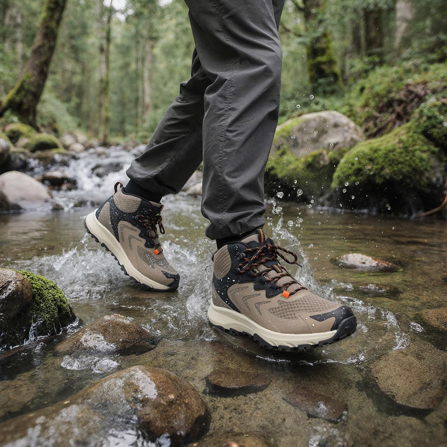 Men's Waterproof Hiking Boots Lightweight Comfortable Outdoor Walking Trail Boots Shoes