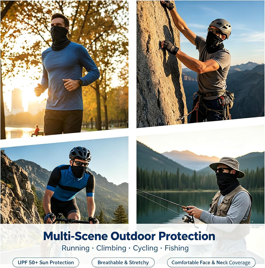 3D Printed Cooling Neck Gaiter for Men Women UPF 50+ UV Protection Bandana Outdoor Fishing Hiking Daily Use