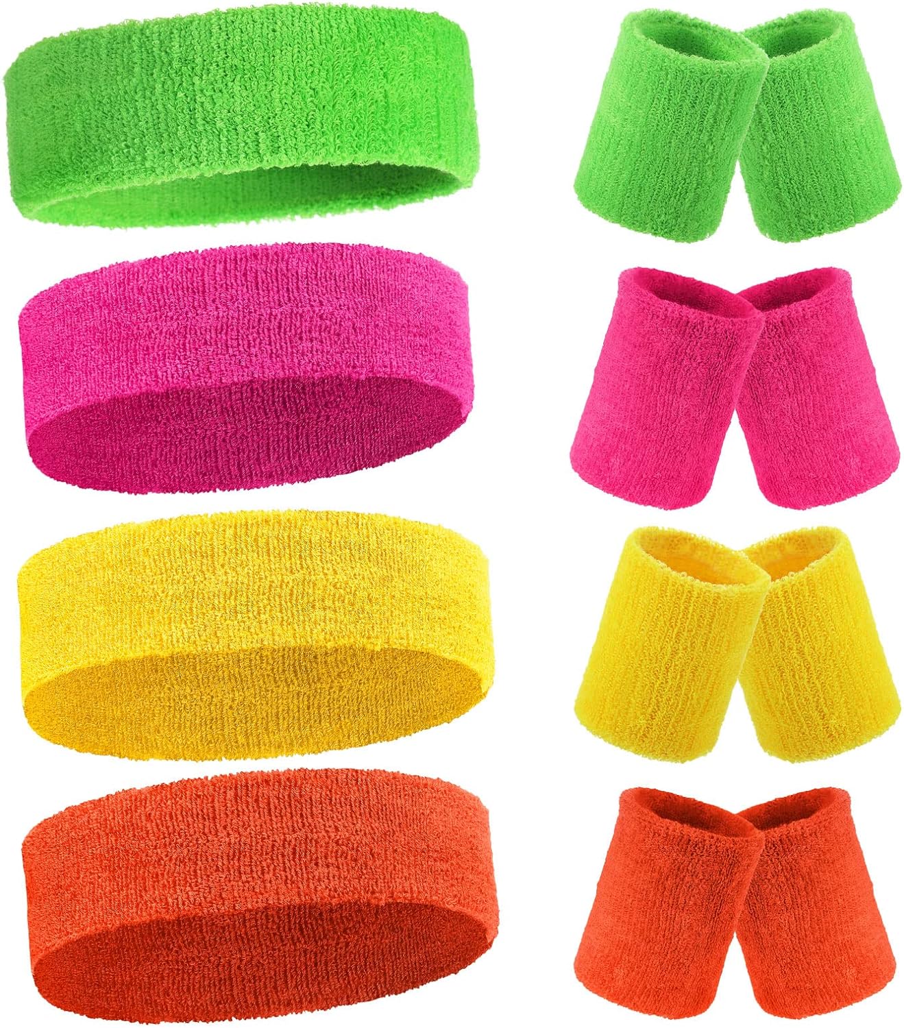 Civaner 12 Pcs Sweatbands Headbands Wristband Set Men Women