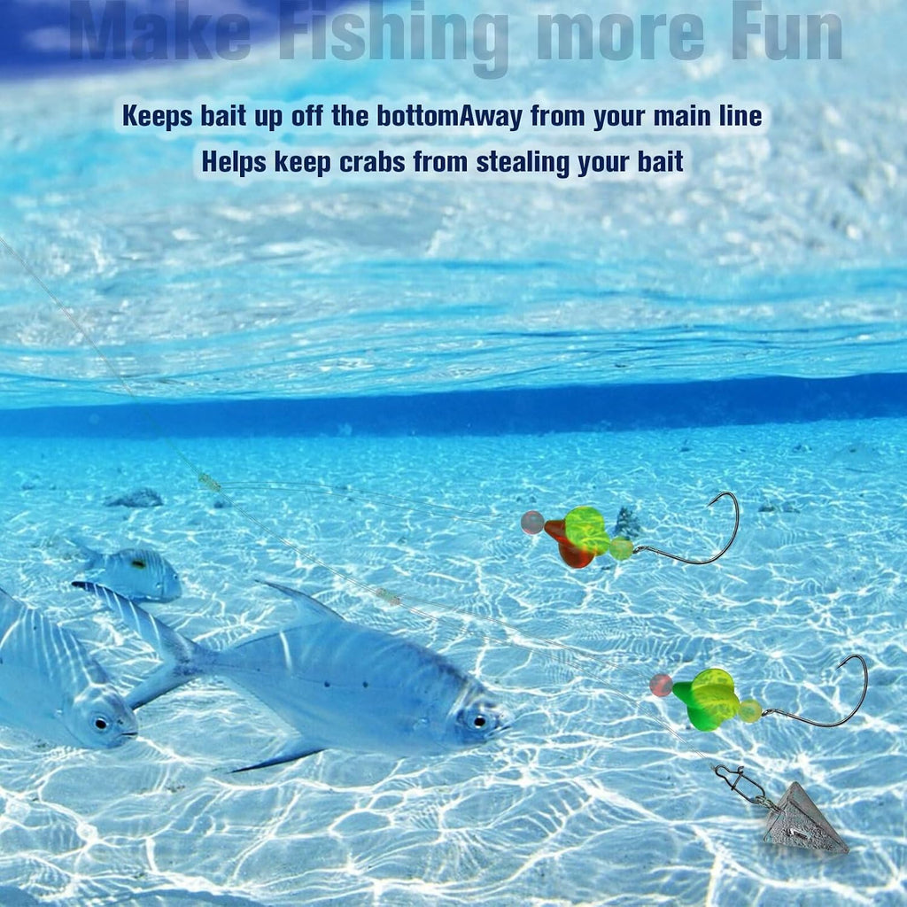 Dovesun 220/104/80/60/54/52/42pcs Pompano Rig Floats for Surf Fishing Foam Bobbers for Fishing Fly Fishing Bobbers Floats Bright Color Kit/Round/Cylindrical/Heart/Bullet/Pill/Spin Shape