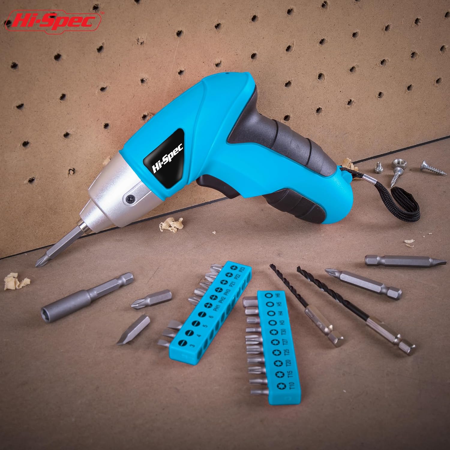 Hi-Spec 3.6V USB Electric Screwdriver for Home Repairs and Assembly, Blue