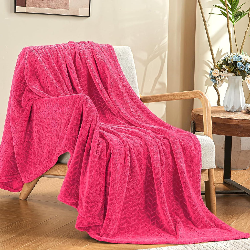 inhand Super Soft Pink Cute Throw Blanket, Cozy Plush Fleece Blanket Throw Size, Washable Lightweight Flannel Blankets Throw for All Season(50”x60”, Baby Pink)
