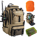 Goture 40L Khaki Fishing Tackle Backpack w/Cooler & fishing tackle boxes