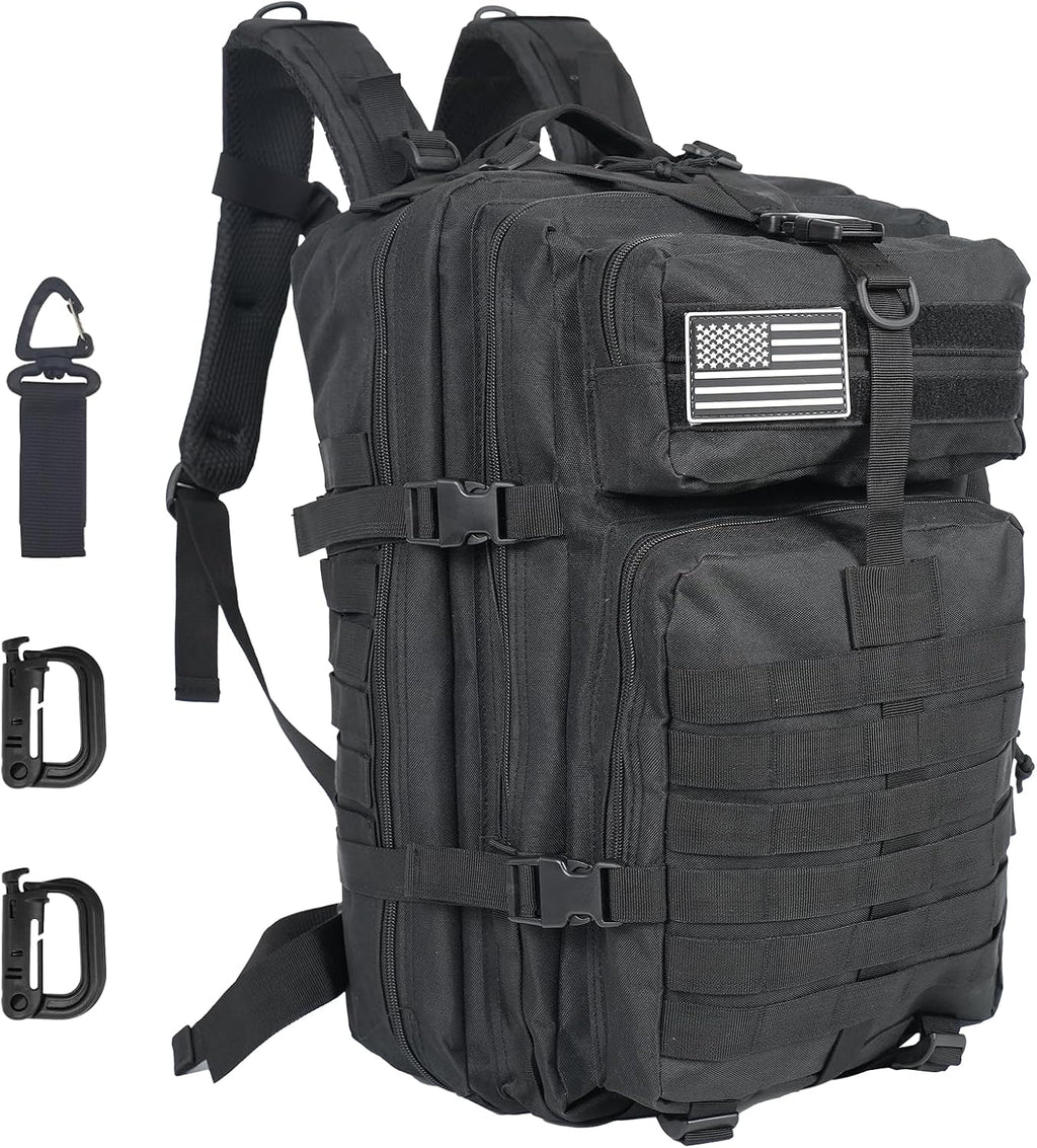 50L Large Military Tactical Backpack Molle Army Assault Pack for Travel Camping Hiking Fishing Backpack for men(black)