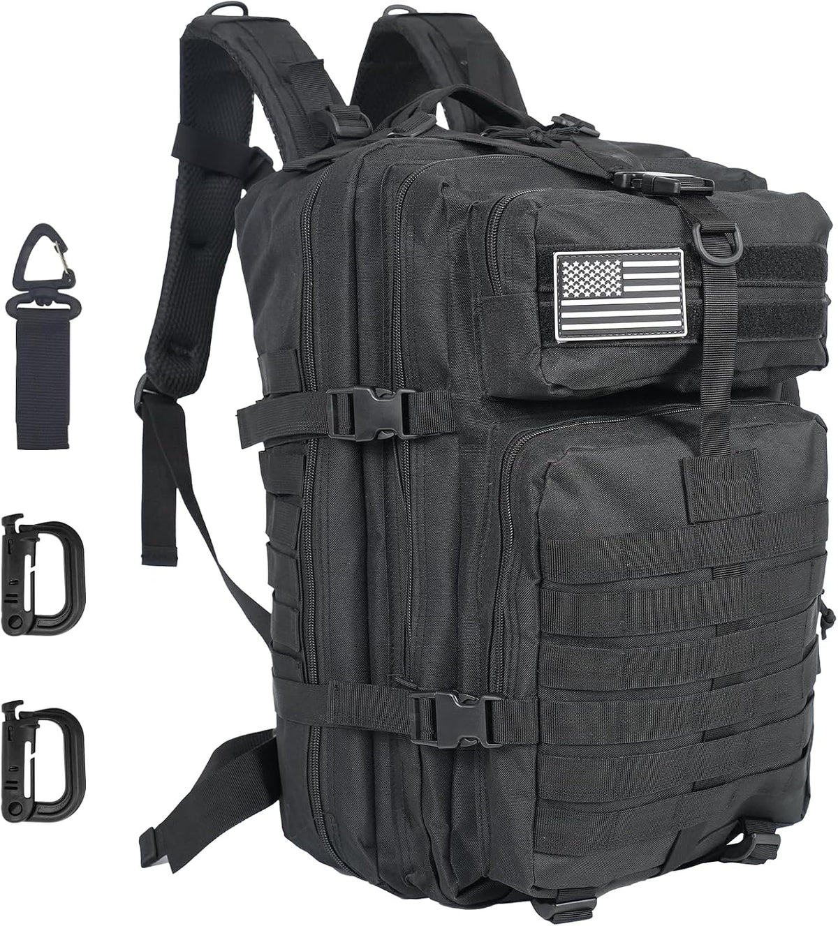 50L Large Military Tactical Backpack Molle Army Assault Pack for Travel Camping Hiking Fishing Backpack for men(black)