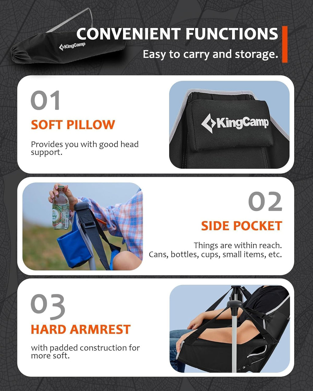 KingCamp Hammock Camping Chair, 400lbs Heavy Duty Swing Chairs for Adults