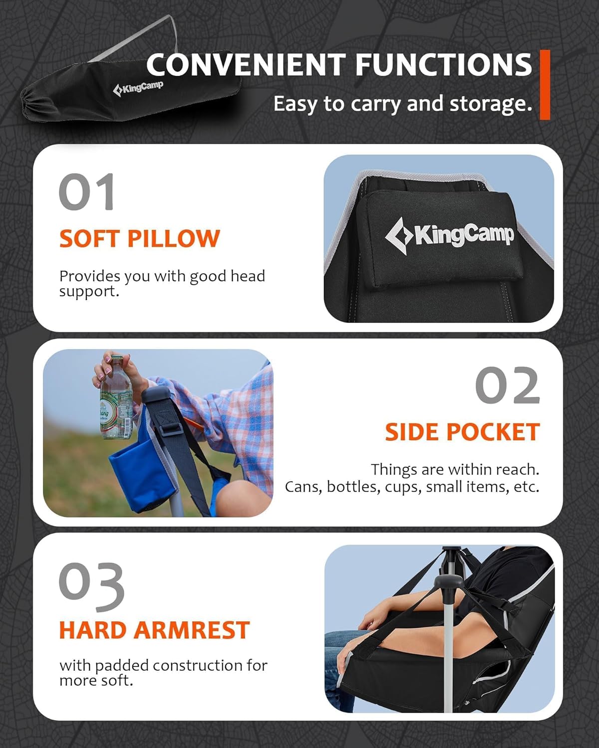 KingCamp Hammock Camping Chair, 400lbs Heavy Duty Swing Chairs for Adults