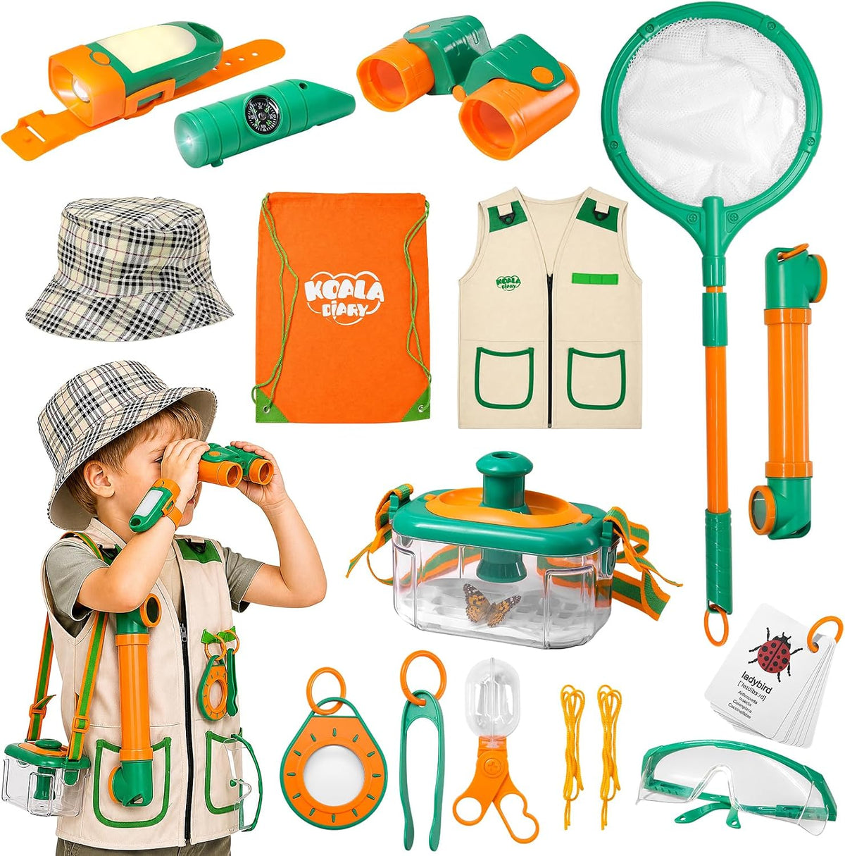 NAUGHTY PANDA Kids Explorer Kit, 28 Pcs Bug Catching Kit