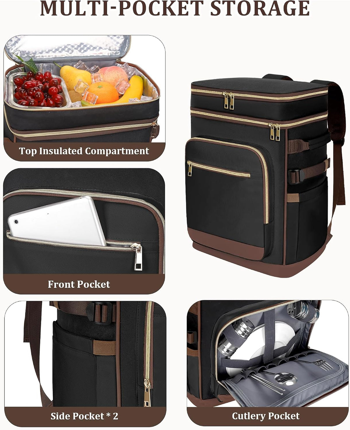 48 Can Leak Proof Insulated Backpack Cooler, Waterproof
