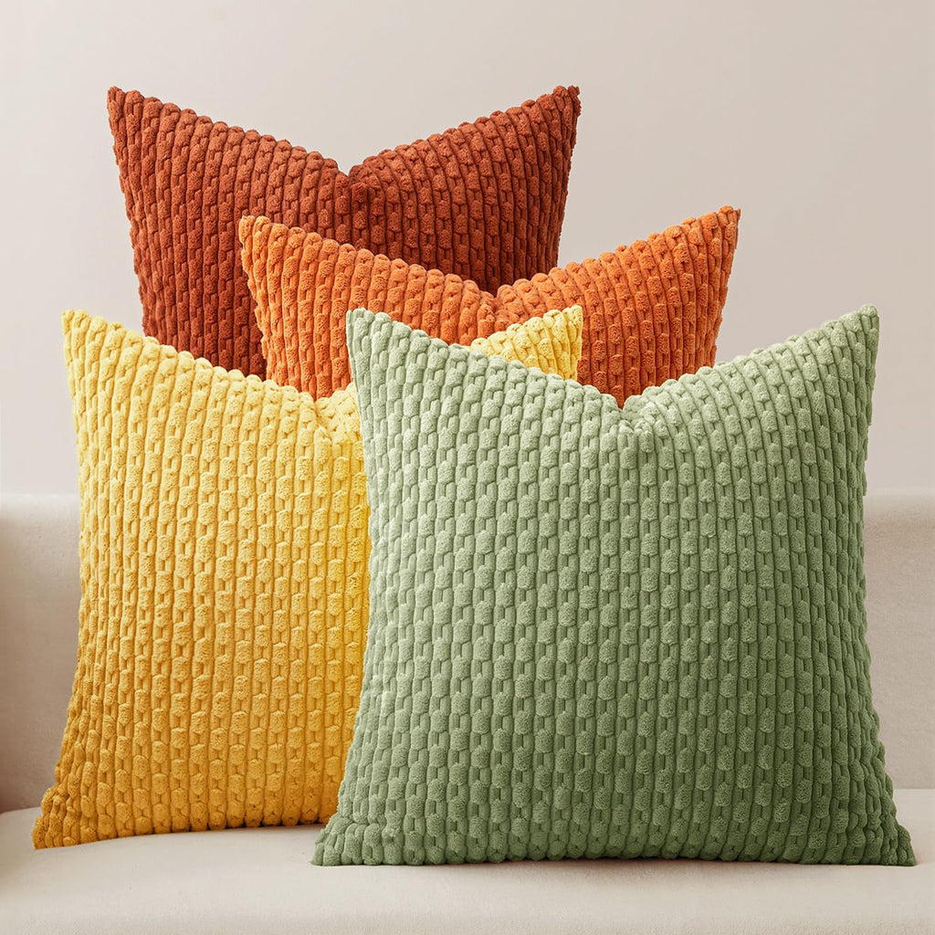 MIULEE Fall Burnt Orange Decorative Throw Pillow Covers 18x18 Set of 4