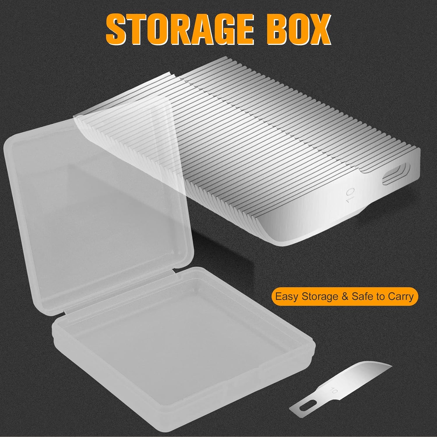 JETMORE 100 Pack Exacto Blades #10, Craft Knife Blades with Storage Box