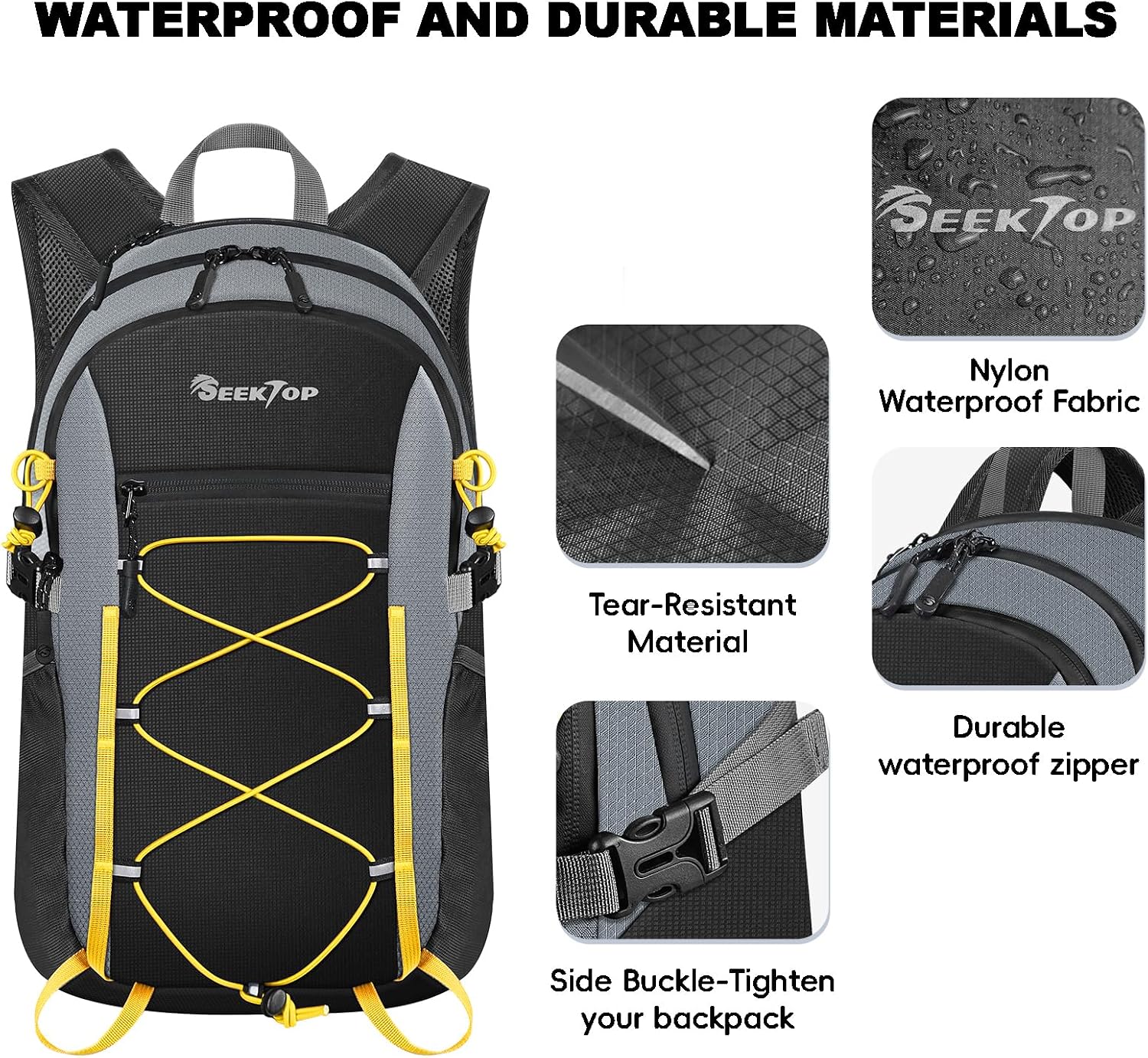 Seektop Packable Waterproof Hiking Backpack, 20L Lightweight Daypack
