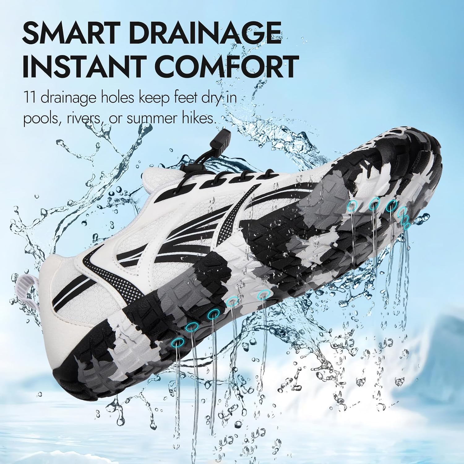ATHMILE Barefoot Water Shoes Women Men Wide Non Slip Aqua Beach River Pool