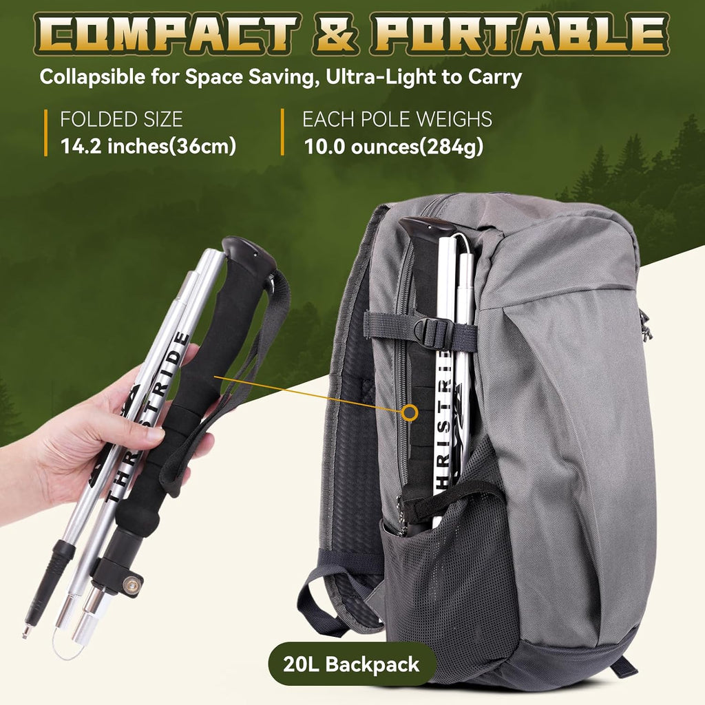 Single Collapsible Trekking Pole （1 Pack） Hiking Essentials