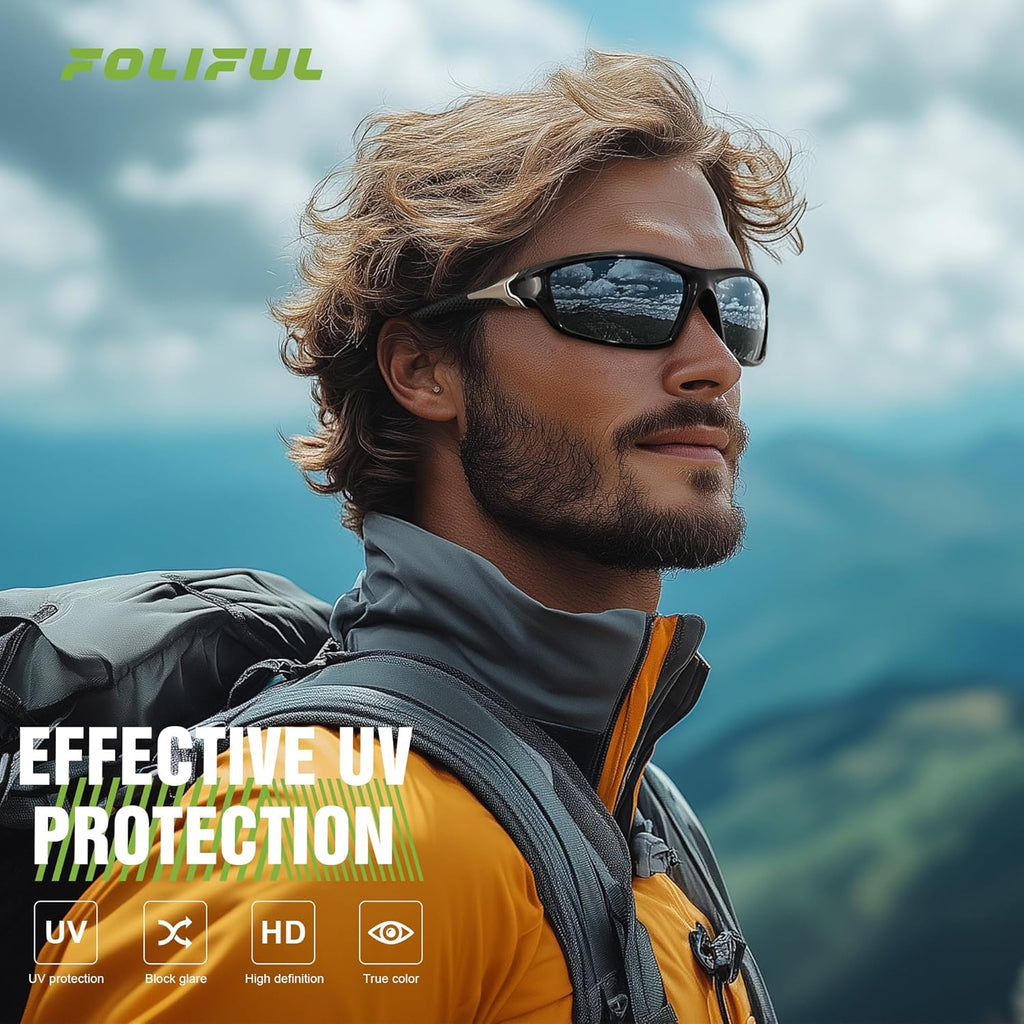 Polarized Sports Wrap Around Sunglasses Men Fishing Running Golf