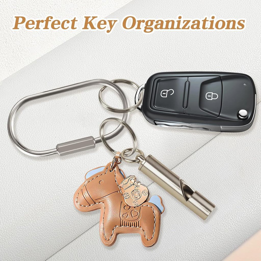 Muitcdo Brass Key Rings Bulk, Key Chain Organizer Holder for Men Women with Secure Screw Locking