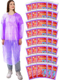 Tarpop 40 Pack Disposable Rain Ponchos Adult Drawstring Hood