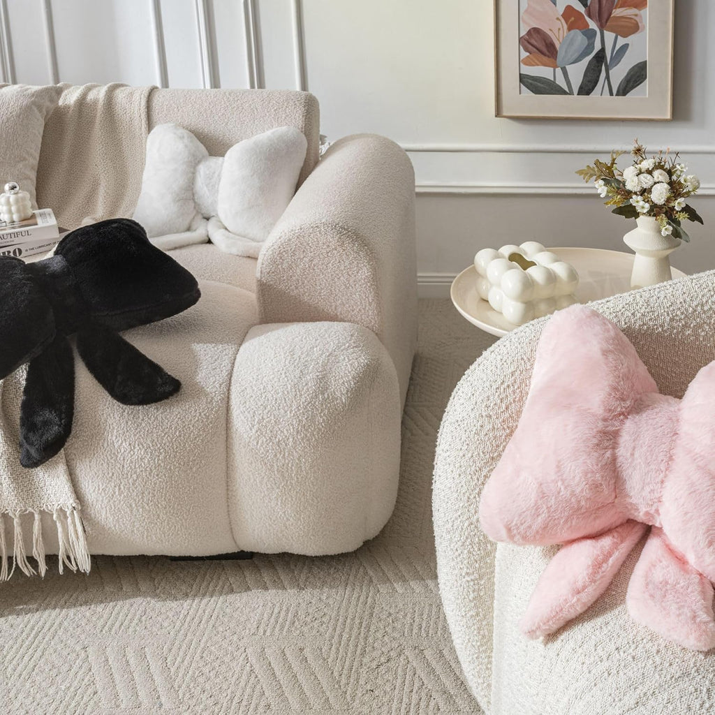 Room Decor Home Decor Bow Throw Pillows Decorative Pillows,White 10*8inch