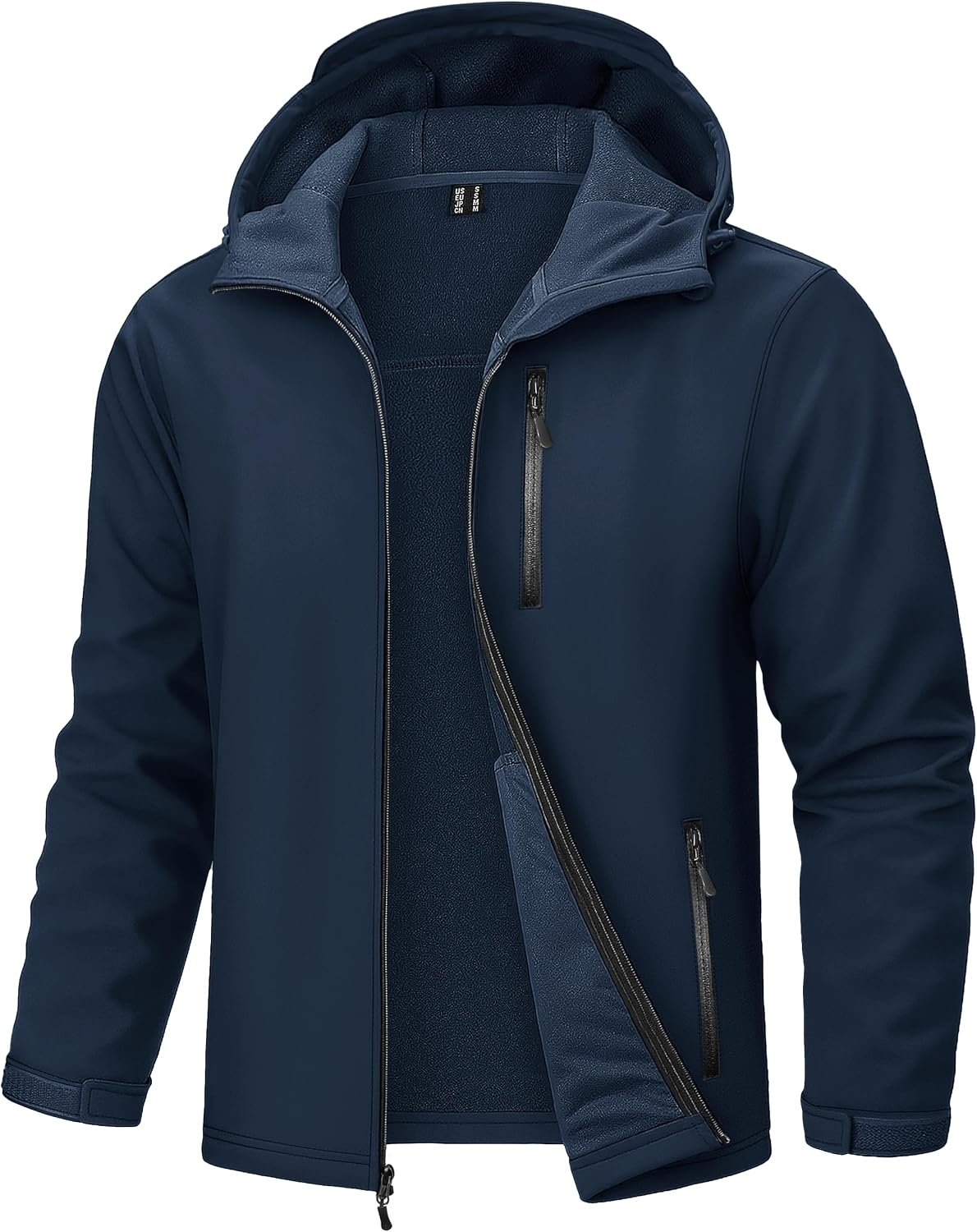 TACVASEN Mens Hooded Fleece Lined Waterproof Softshell Jacket Lightweight