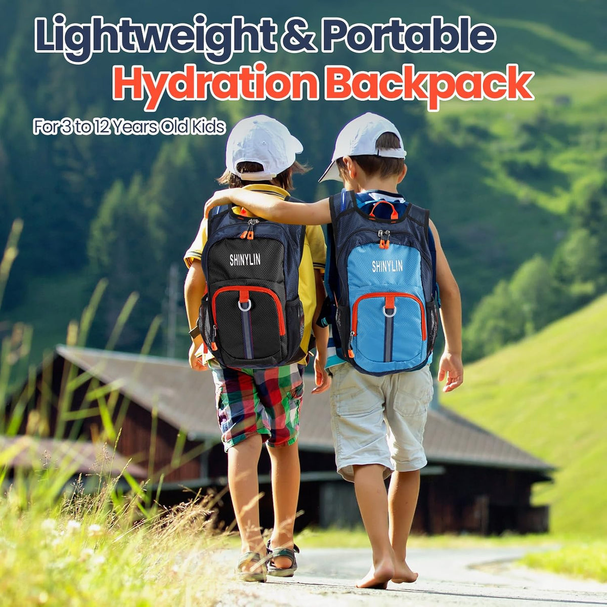 Shinylin 2 Pcs Kids Hydration Hiking Backpack