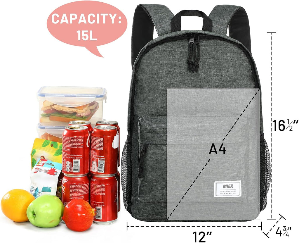 MIER Insulated Backpack Cooler Small Lunch Bookbag for Women Men