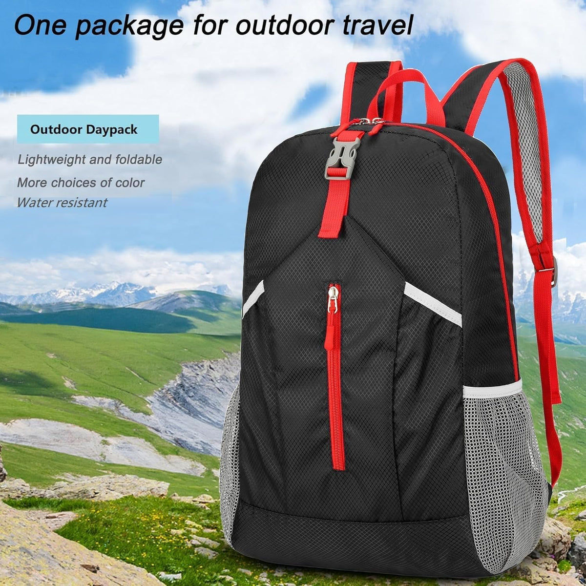 levayhill 25L Foldable Hiking Backpack,Small Packable Daypack, Black