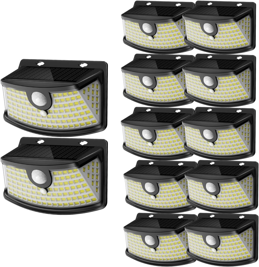 Aootek Solar Motion Sensor Lights Outdoor 120 LEDs, Black, 6 Pack