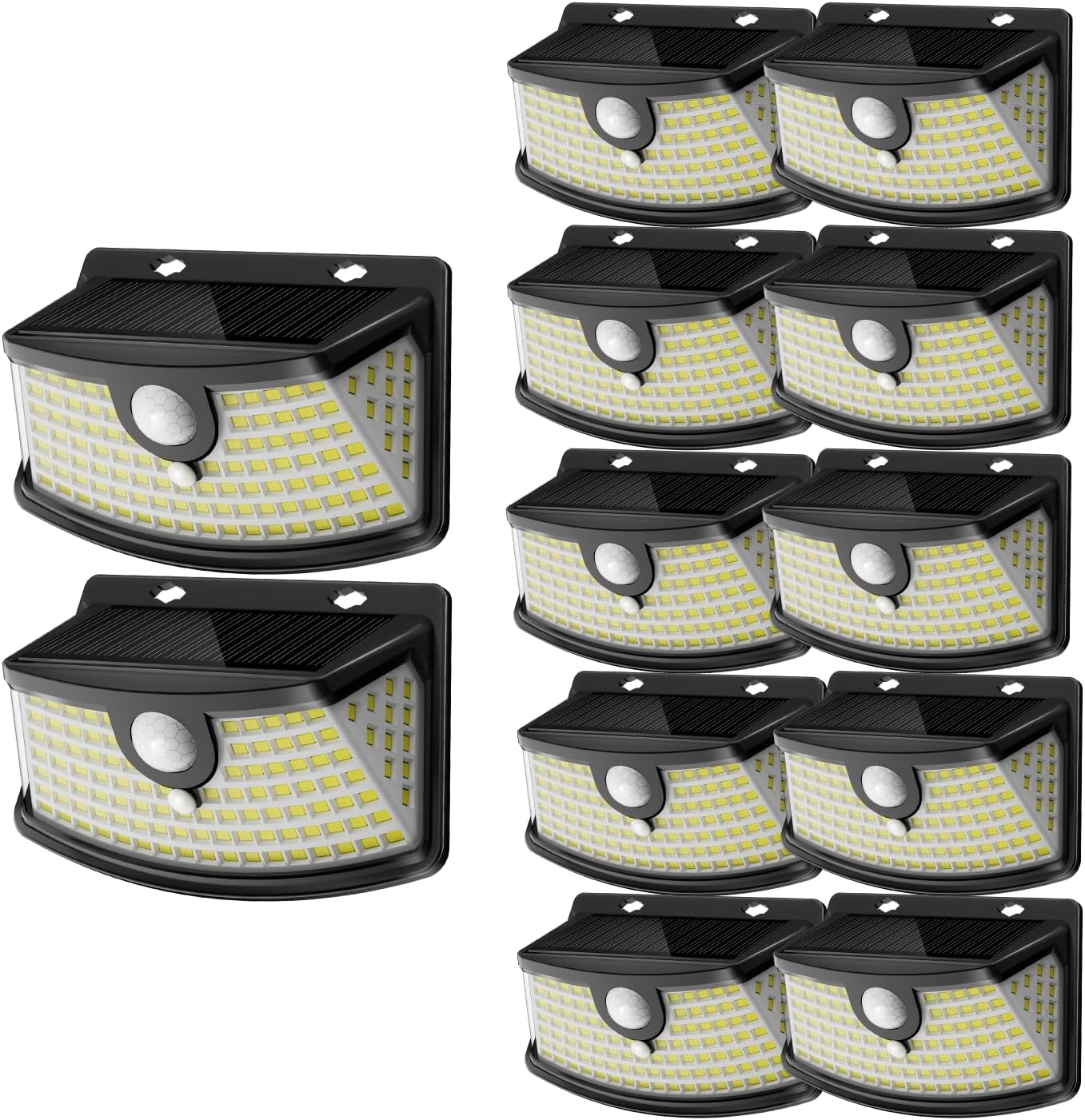 Aootek Solar Motion Sensor Lights Outdoor 120 LEDs, Black, 6 Pack