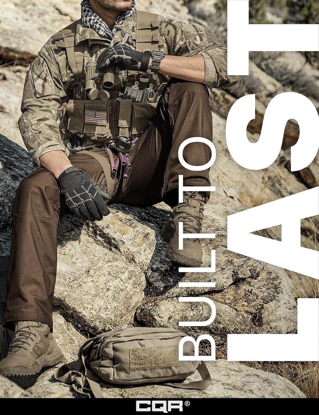 CQR Men's Tactical Pants, Water Resistant Ripstop Cargo Pants, Lightweight EDC Work Hiking Pants, Outdoor Apparel