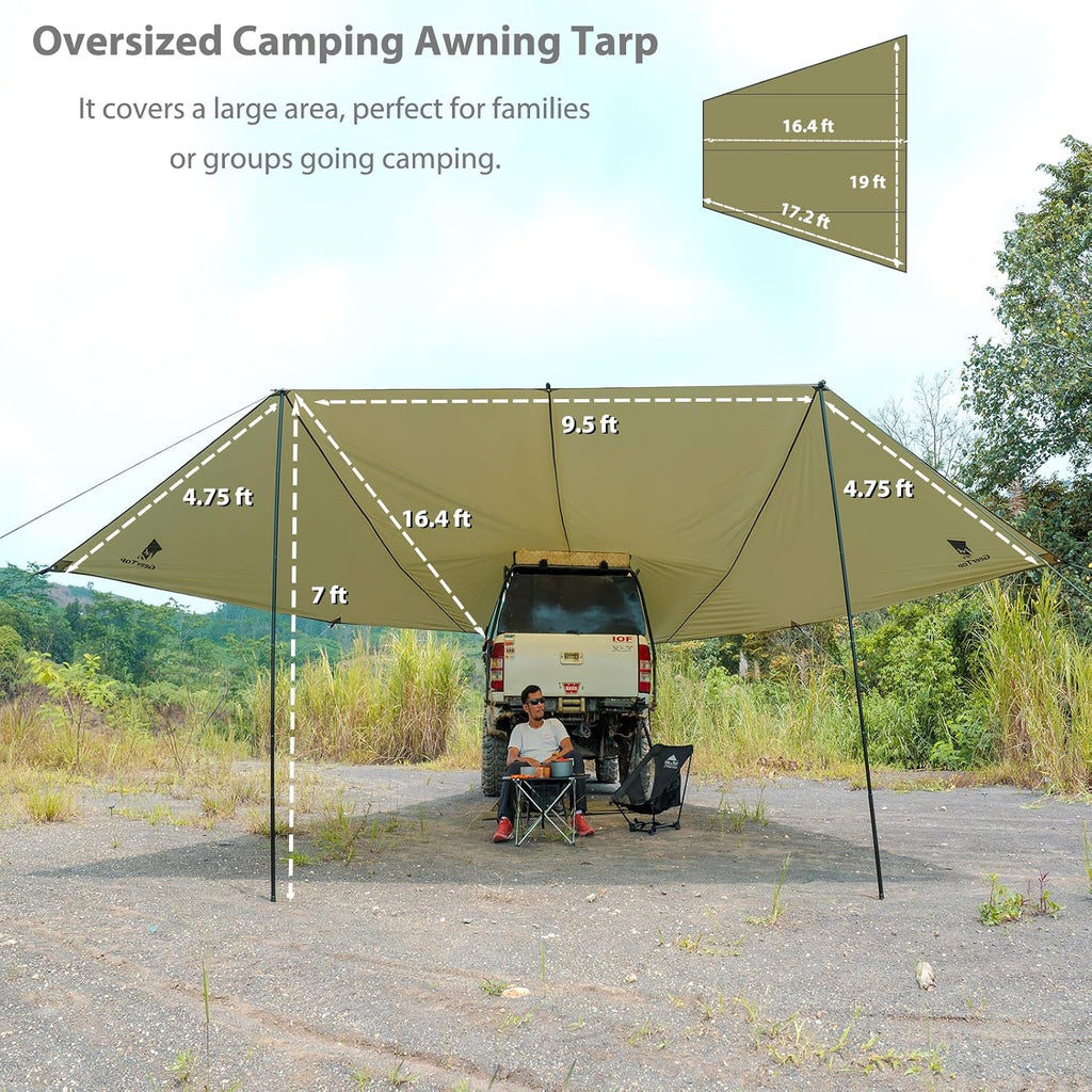 GEERTOP Car Tailgate Awning 19 x 16 FT, Waterproof Camping Shelter
