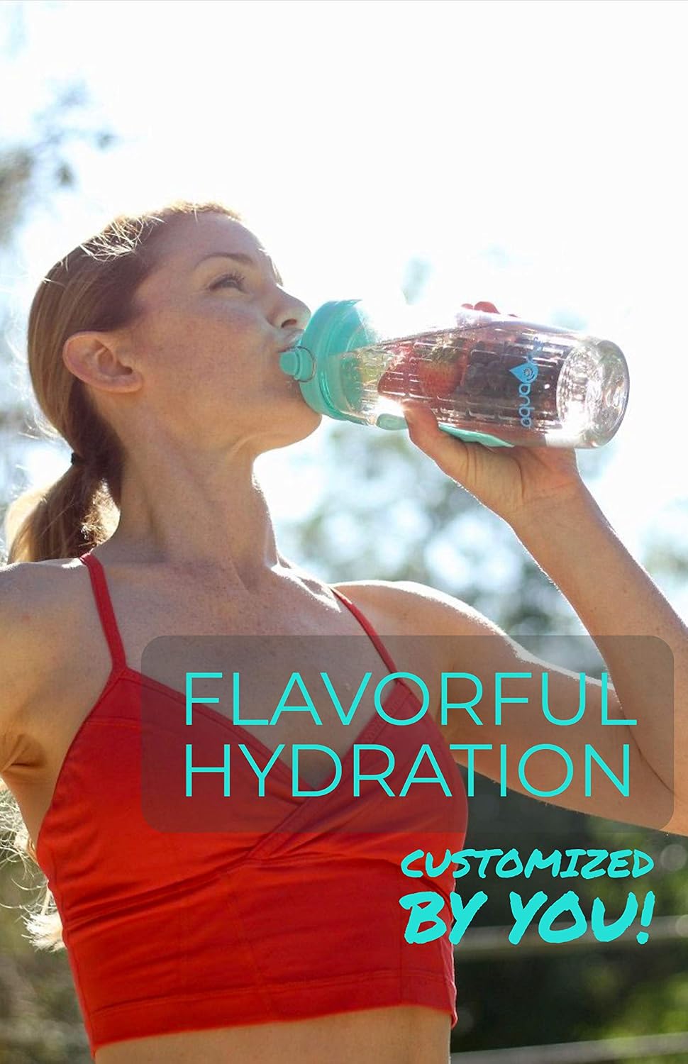 AquaFrut 32 OZ Fruit Infuser Water Bottle, BPA-Free Tritan Infusion Bottle