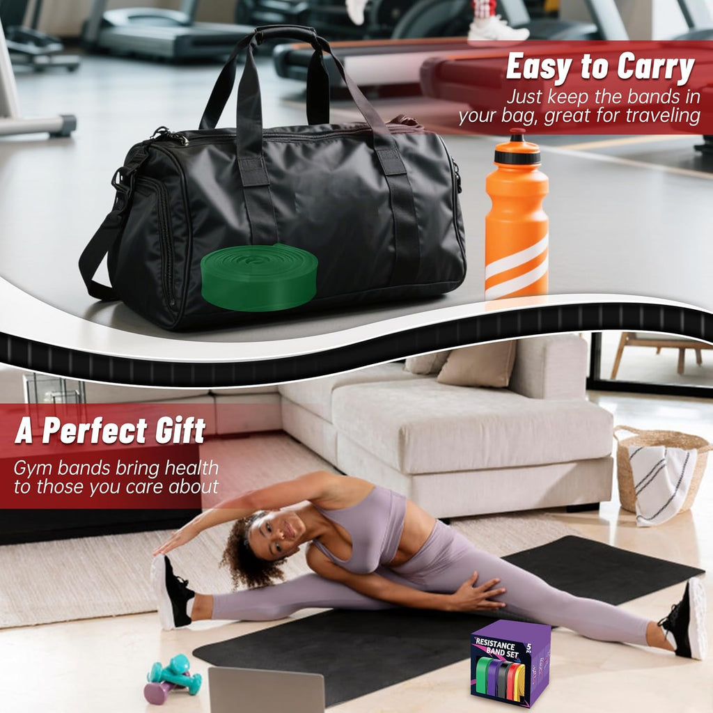 5-Level Resistance Bands for Working Out, Pull Up Assistance Bands