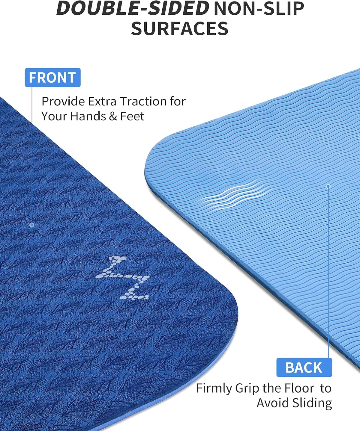 CAMBIVO 72''x48'' Large Yoga Mat, Extra Thick TPE Workout Mat