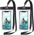 CACOE Floatable Waterproof Phone Pouch 2 Pack Up to 7.0",Black+Black-1