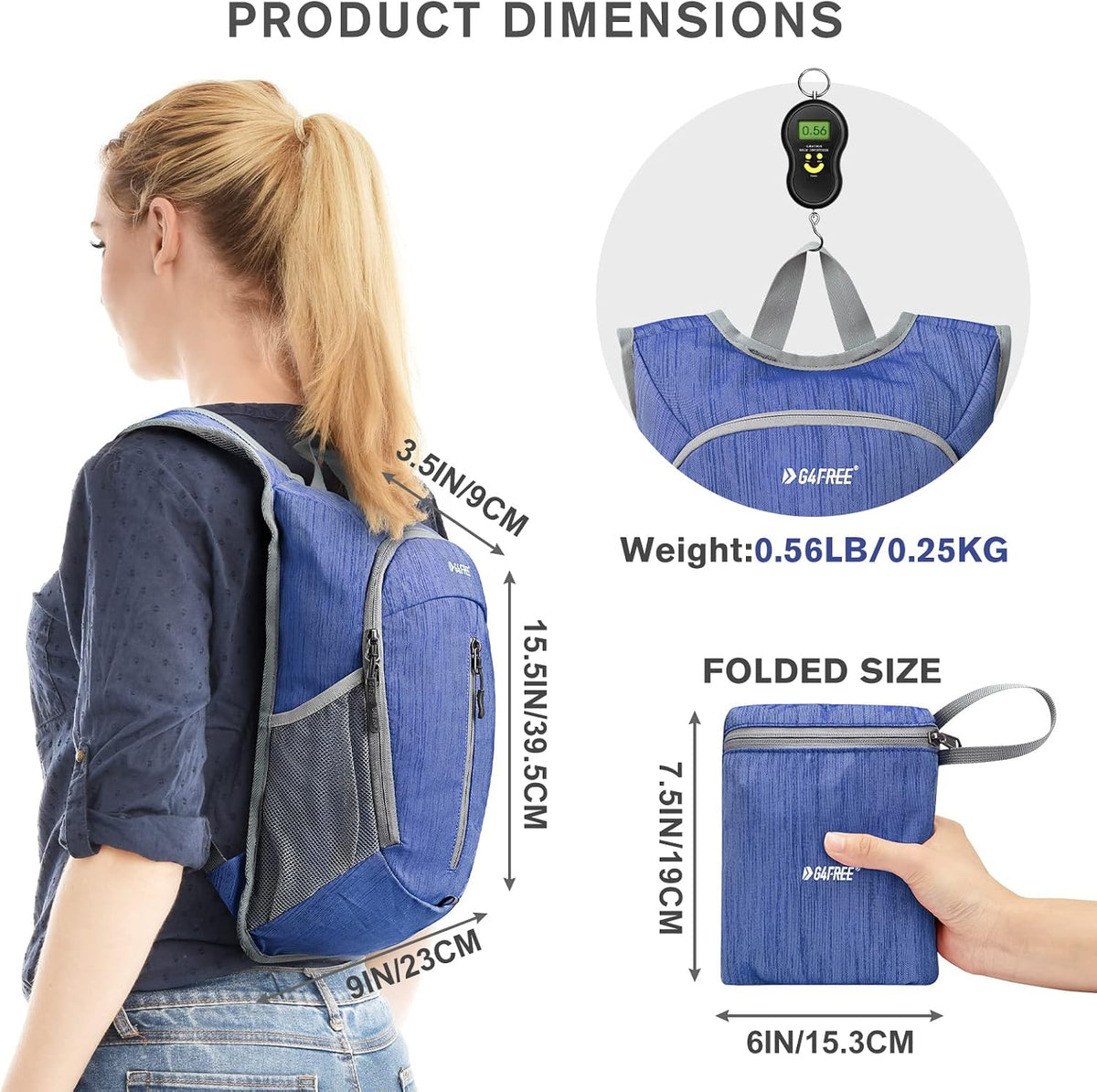 G4Free 10L Hiking Backpack Small Travel Hiking Daypack Lightweight Packable Backpack Casual Foldable Shoulder Bag