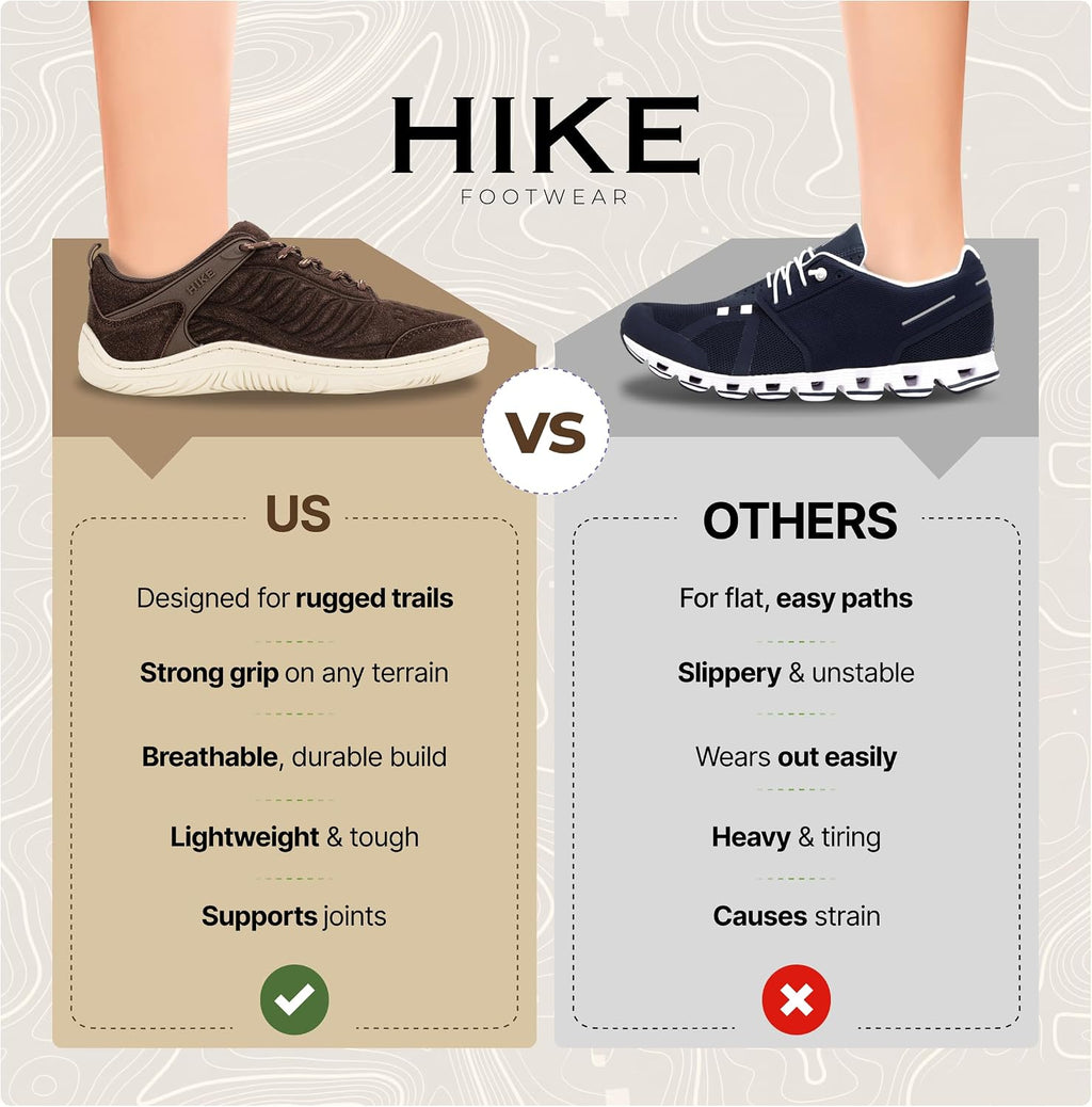 Hike Footwear Ridge Plus Barefoot Hiking Trail Shoes, Low-Cut, Zero Drop