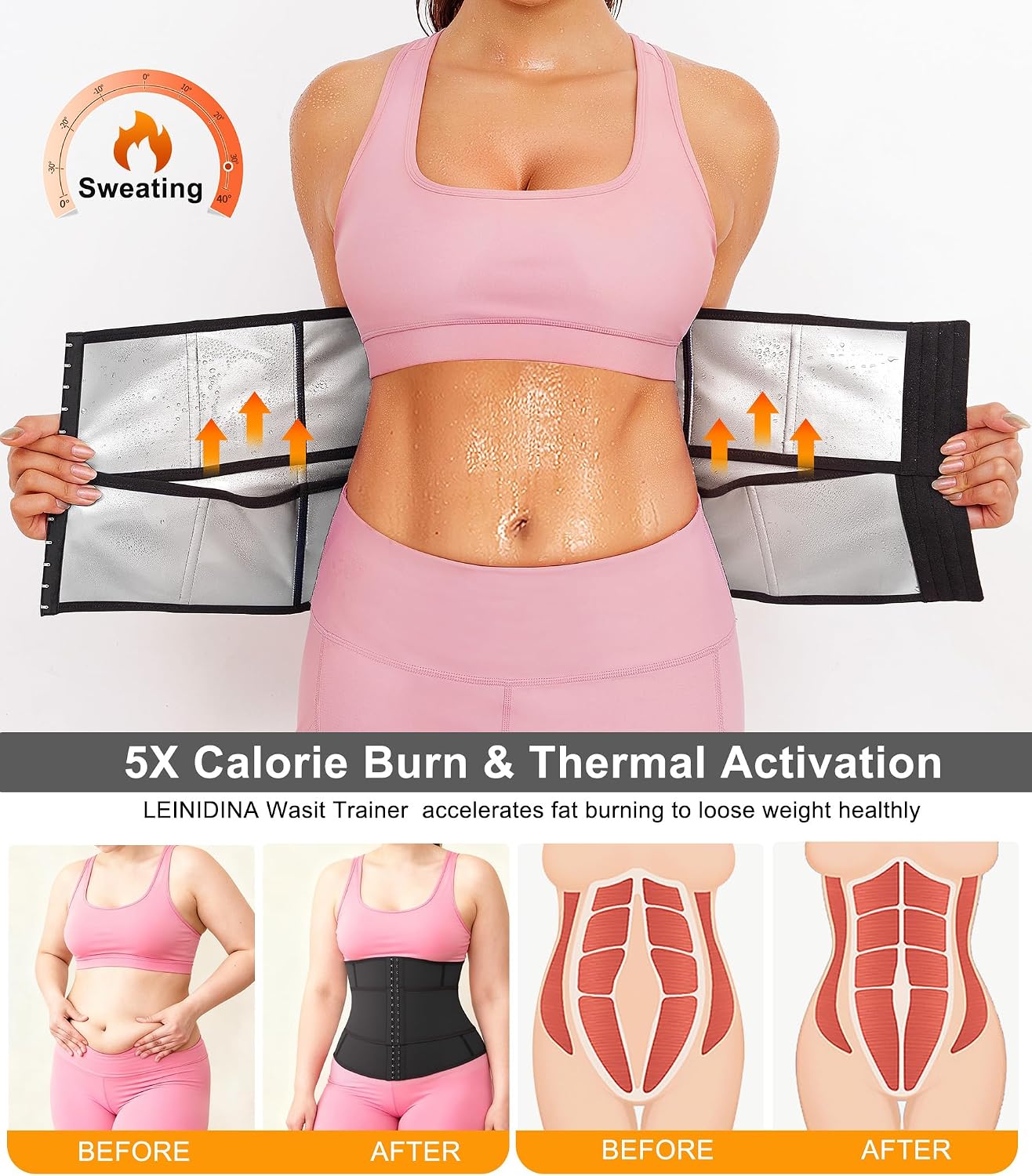 LEINIDINA Waist Trainer for Women Corset Shapewear Cincher Waist Trimmer