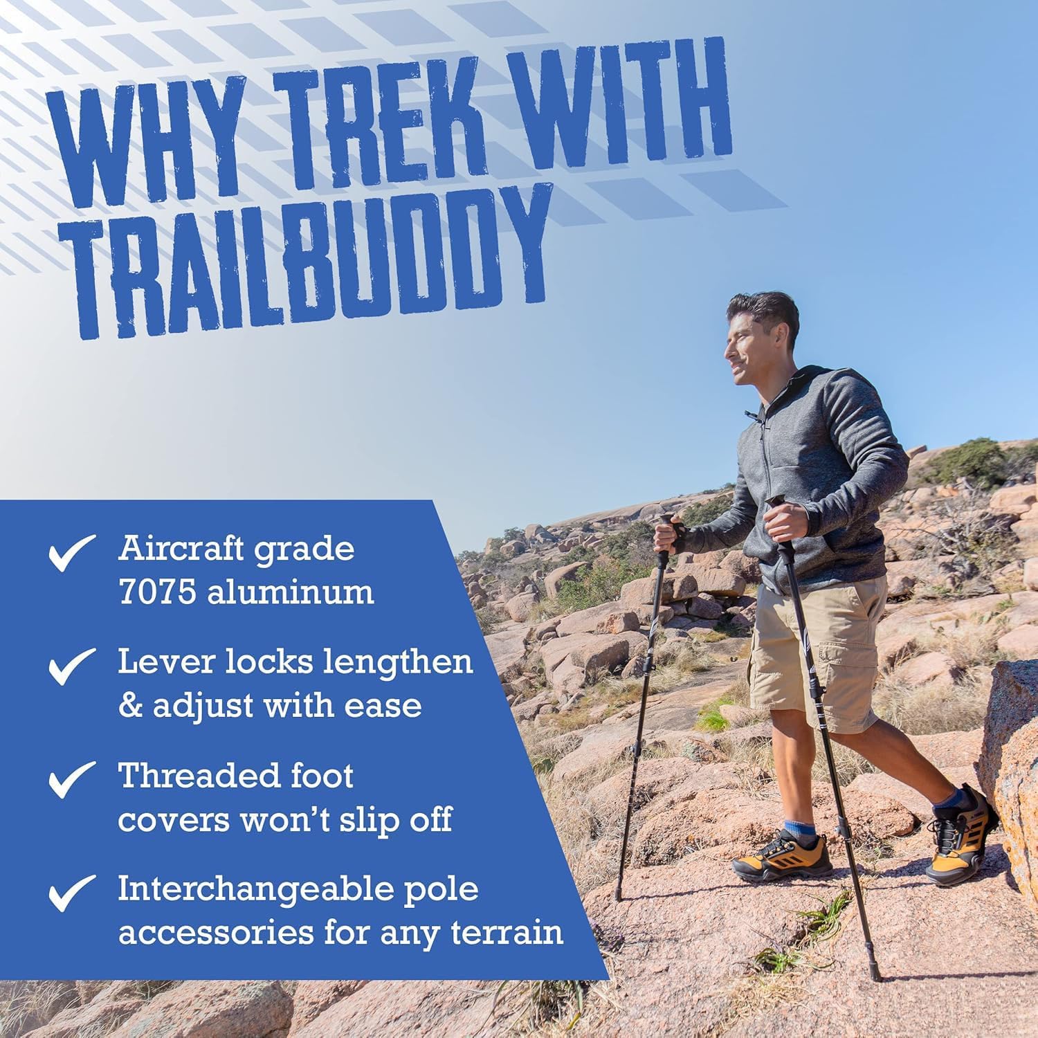 Hiking Trekking Poles, 2 Pack Lightweight, Collapsible Trekking Poles for Snowshoe & Backpacking Gear, Walking Sticks for Hiking, 7075 Aluminum with Cork Grip