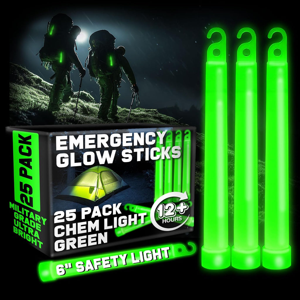 PartySticks Glow Sticks Party Supplies for Kids and Adults (25pk Assorted) - 6 Inch Bulk Glow Light Up Sticks Party Favors, Glow in the Dark Party Decorations, Waterproof Nontoxic Glow Necklaces