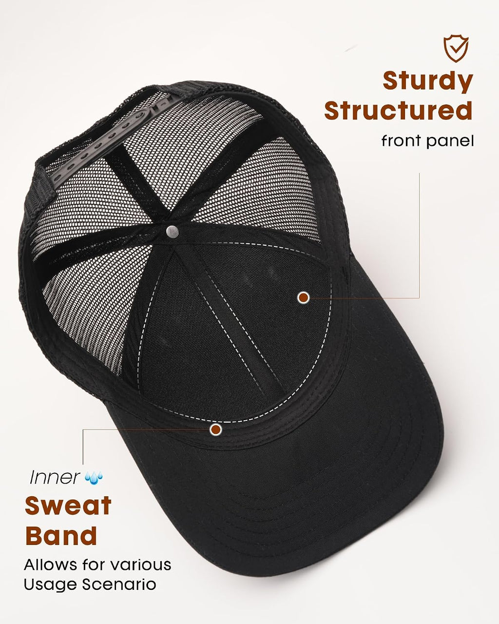 FURTALK Mens Trucker Hat Structured Mesh Baseball Cap Adjustable Classic