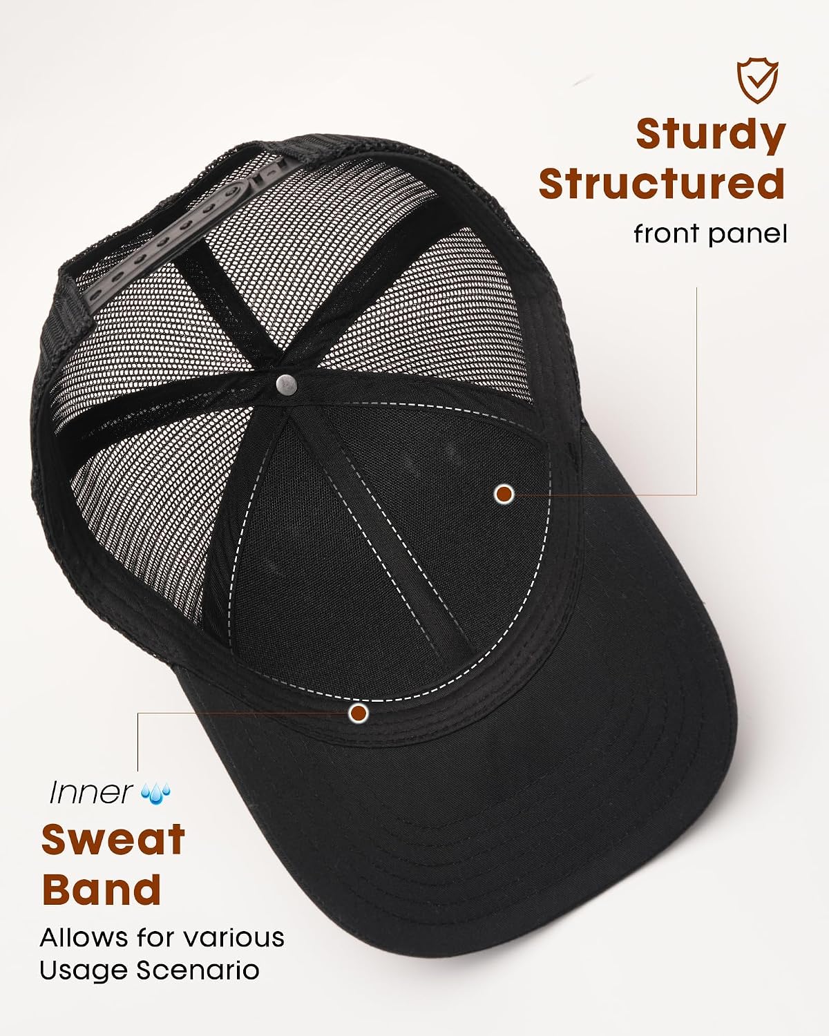 FURTALK Mens Trucker Hat Structured Mesh Baseball Cap Adjustable Classic