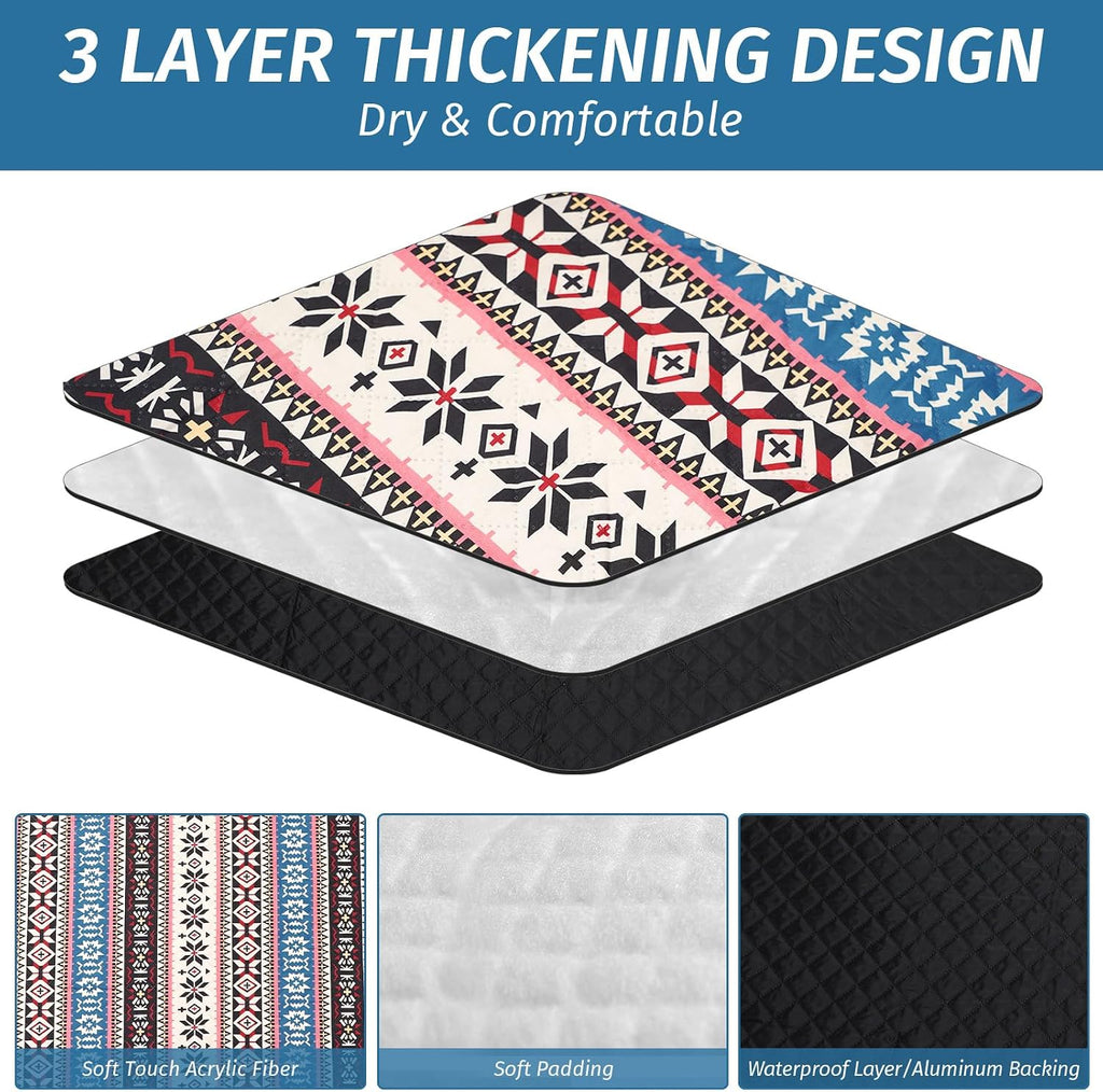 Picnic Blanket,Beach Blanket Waterproof Sandproof w/Strap,Boho