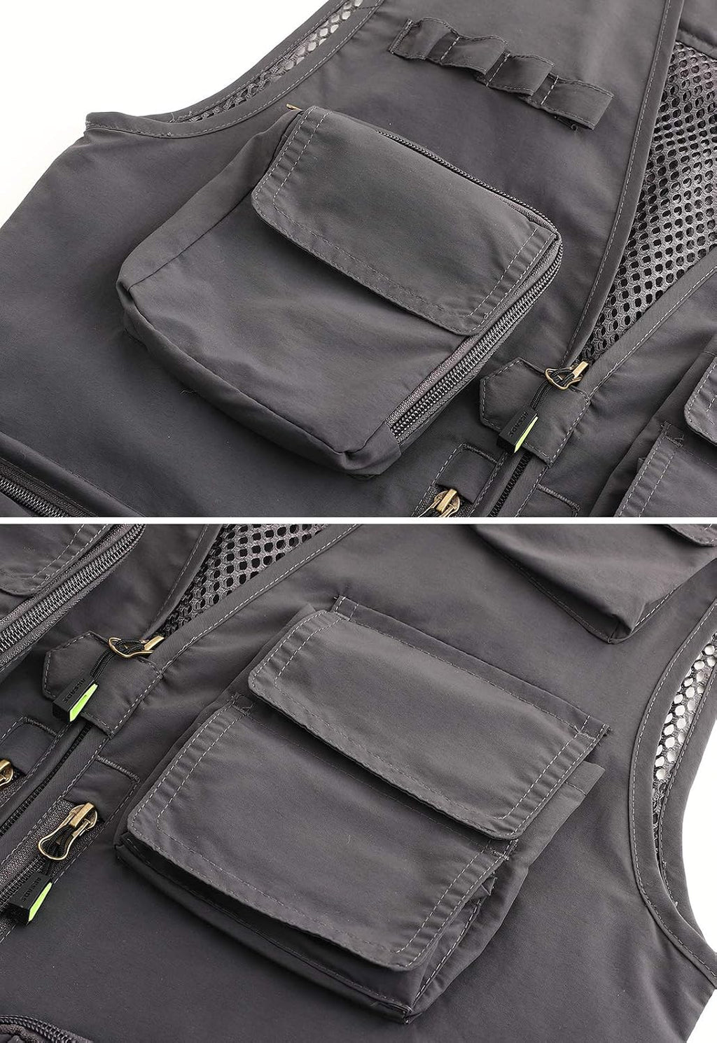 Hbufnha Outdoor Fishing Hunting Vest Multi Pockets Work Cargo Jacket