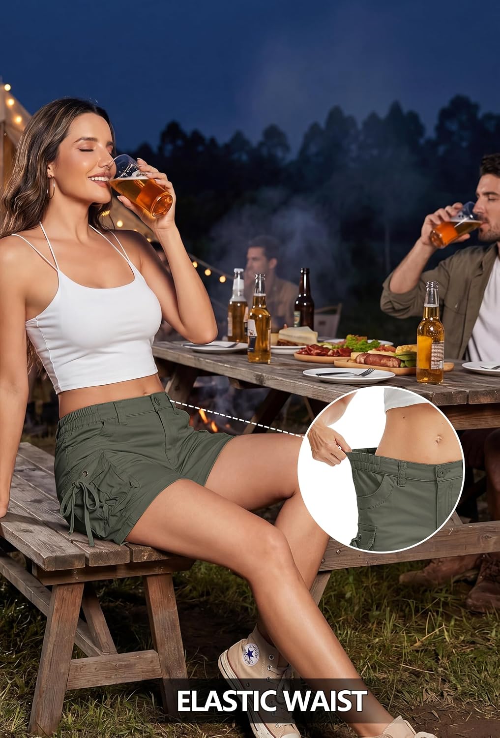 Women's Cargo Hiking Shorts, Lightweight with Pockets