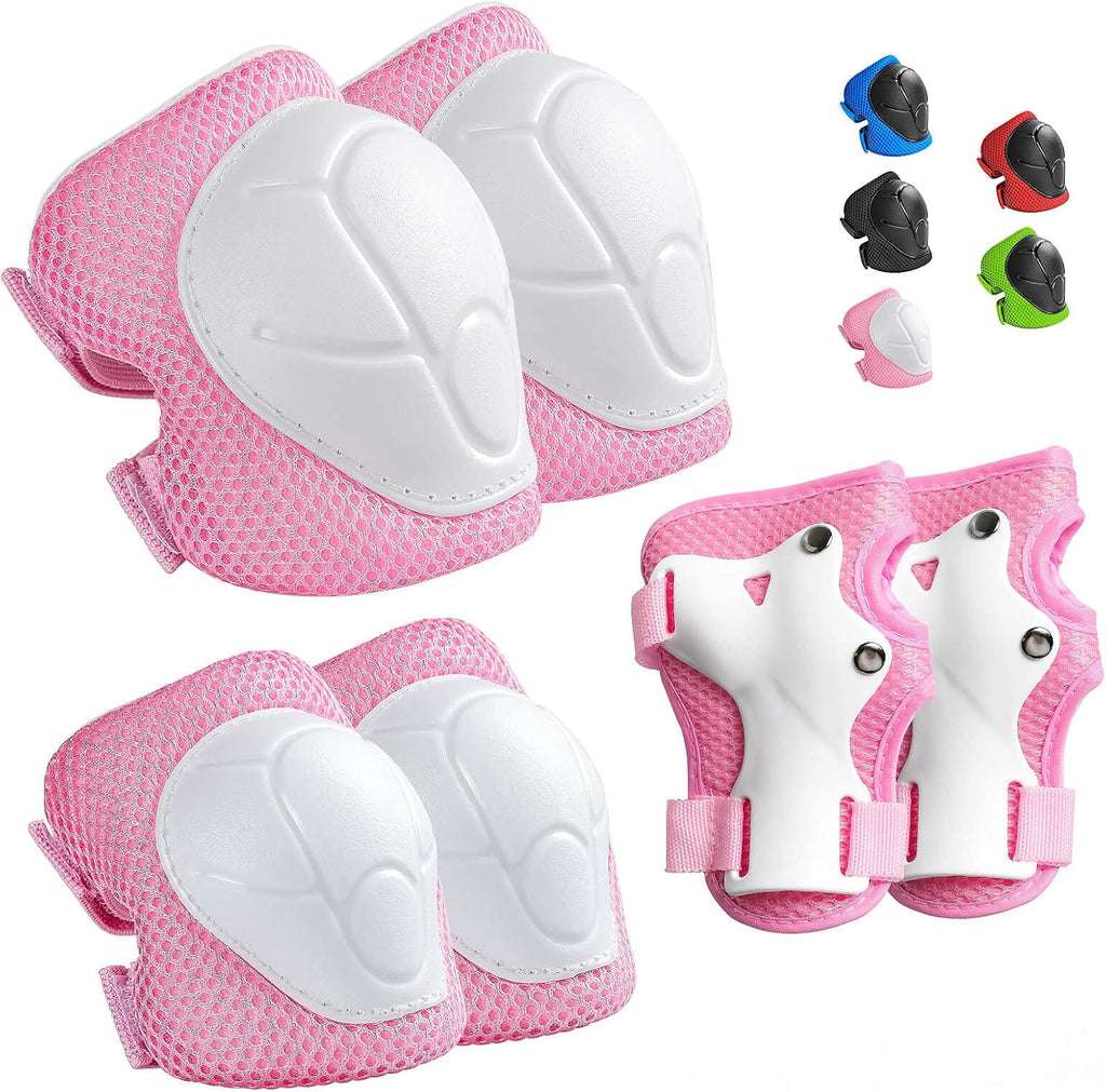 Wemfg Kids Protective Gear Set Knee Pads for Kids 3-14 Years Toddler Knee and Elbow Pads with Wrist Guards 3 in 1 for Skating Cycling Bike Rollerblading Scooter