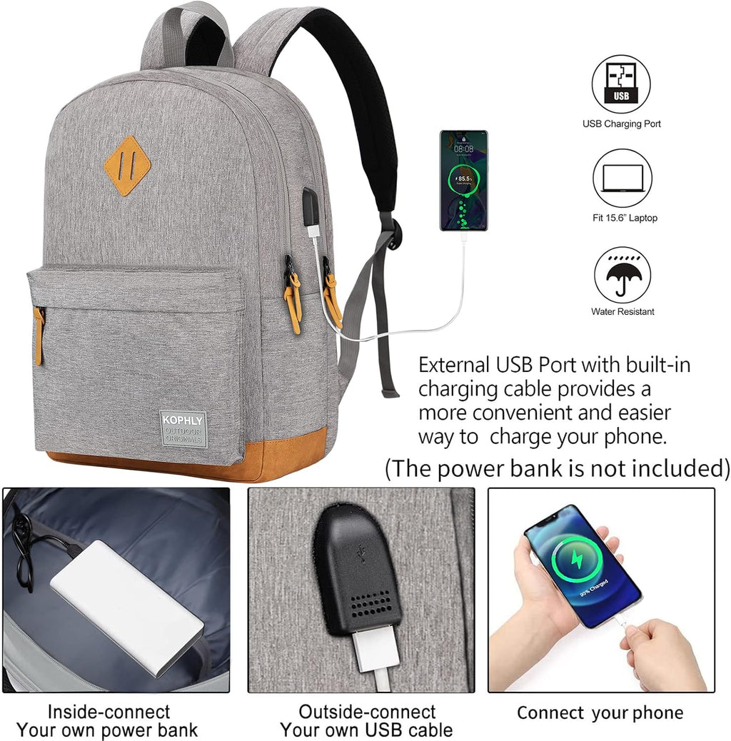 SUPACOOL Large Laptop Backpack with USB Charging Port for Men and Women
