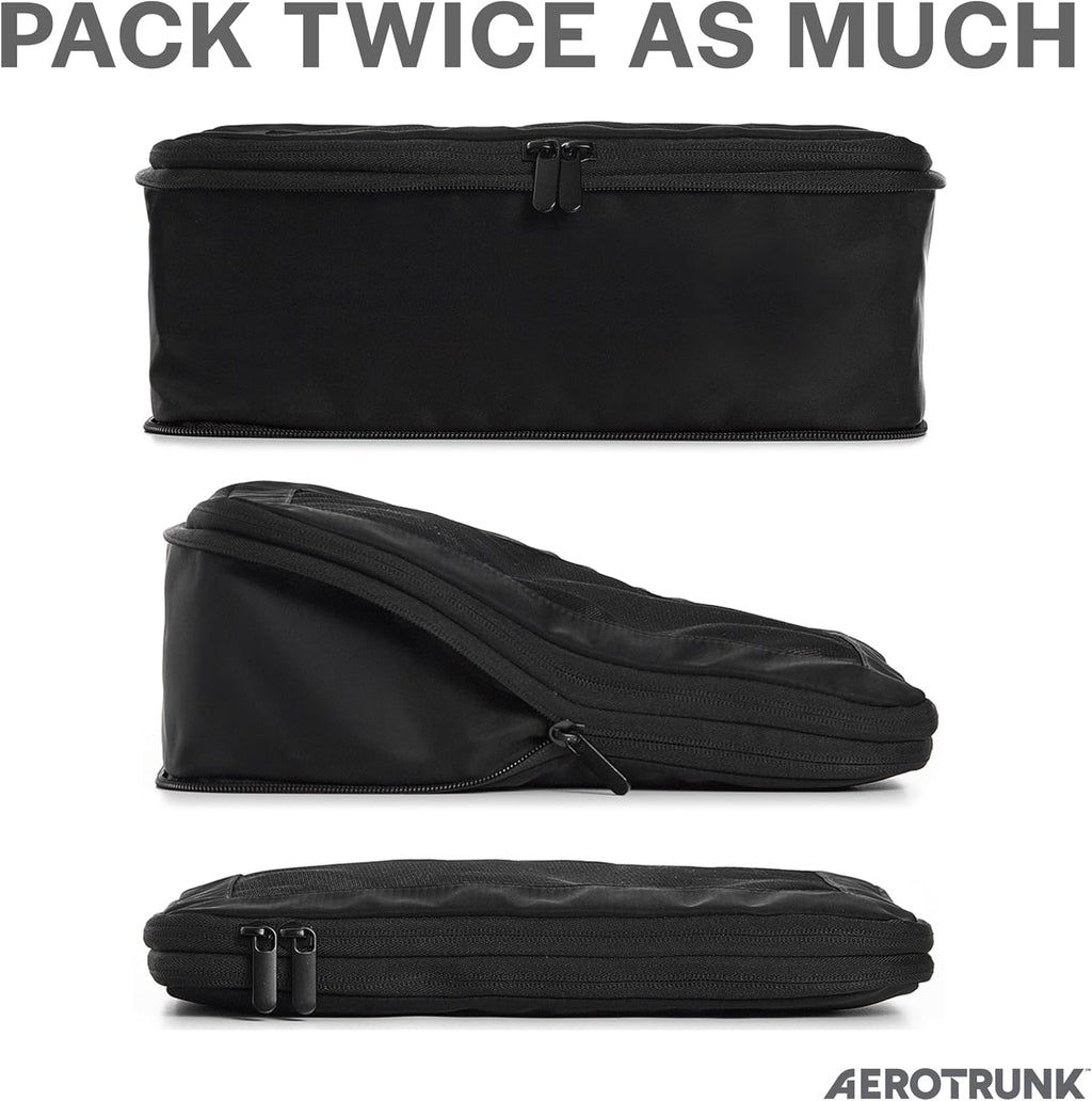 Aerotrunk Compression Packing Cubes for Travel, 6-Pack, Black