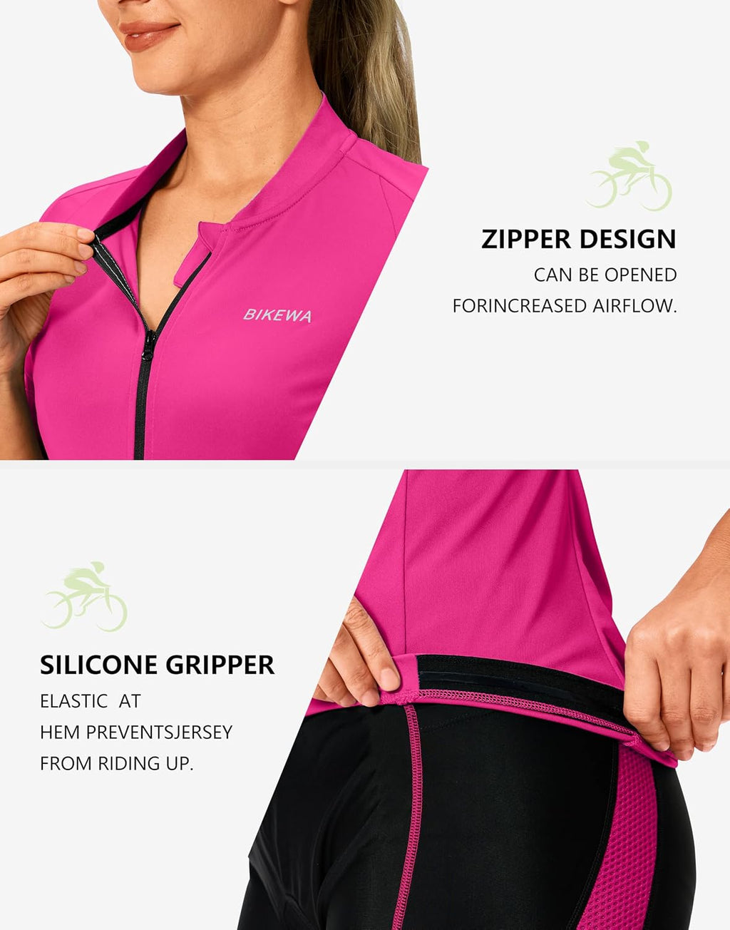 Women's Cycling Jersey Short Sleeve Bike Jersey Road Bike Shirts Biking Bicycle Tops with Pockets