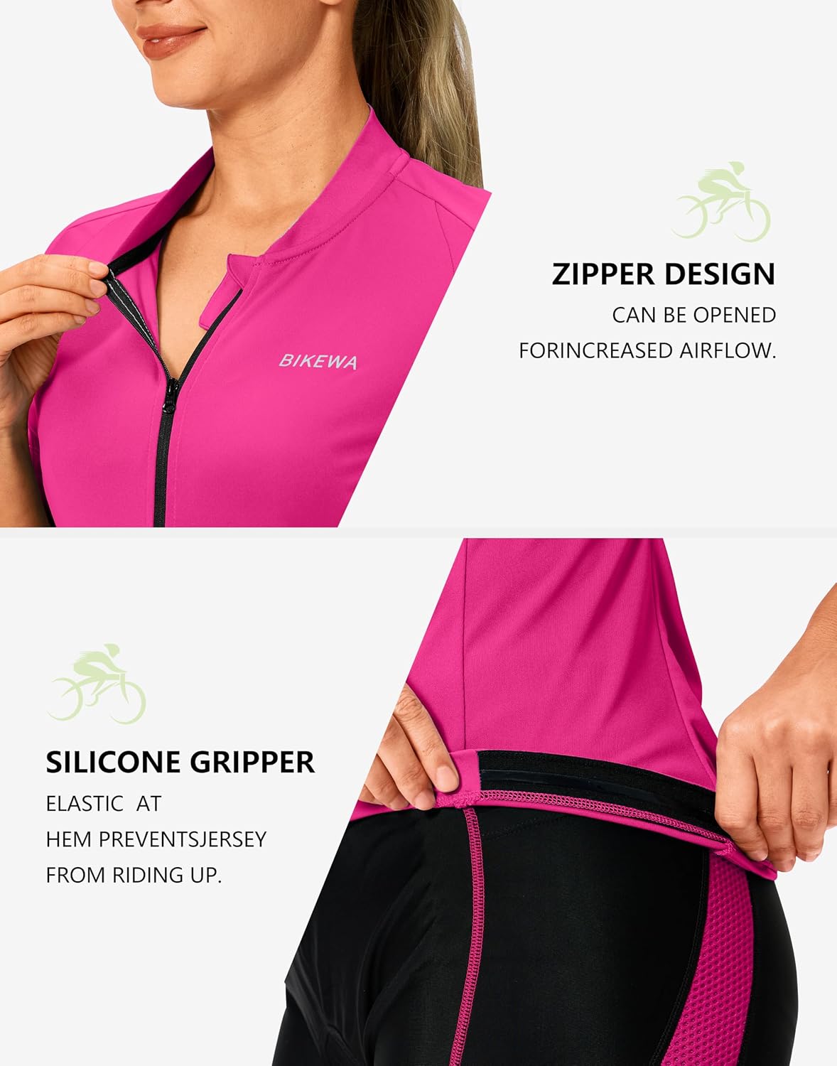 Women's Cycling Jersey Short Sleeve Bike Jersey Road Bike Shirts Biking Bicycle Tops with Pockets